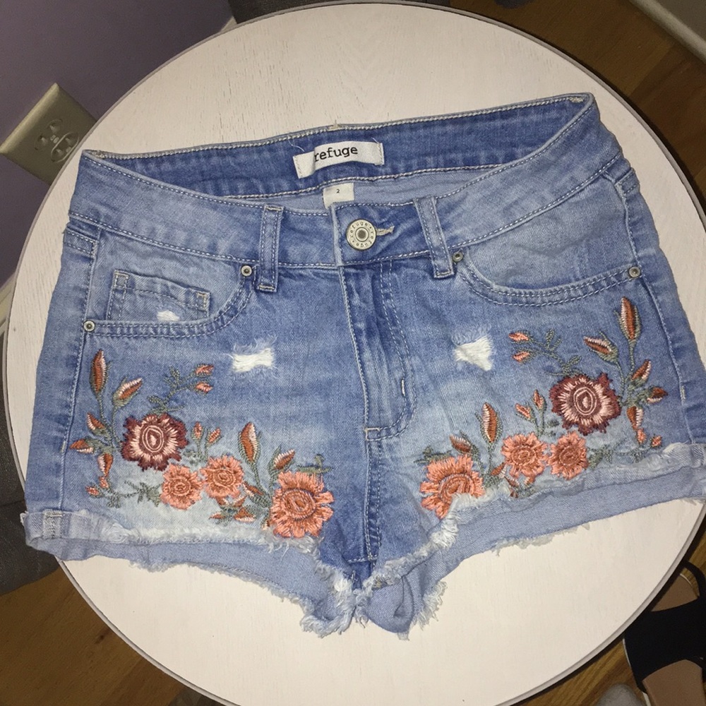 Floral decal shorts